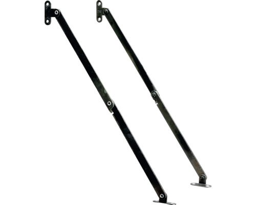 Compas sans butée 250 mm angle d'ouverture max. 90° Deux supports de volet en métal