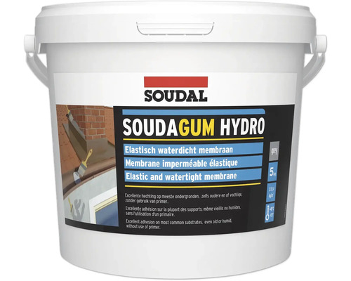 Kit Soudal 1K Soudagum Hydro étanchéification pouvant être peinte gris 5 kg