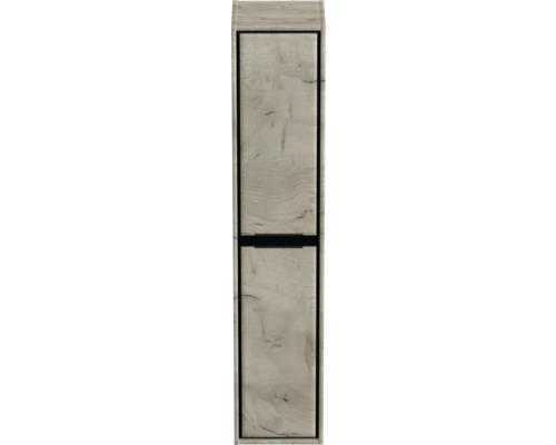 Armoire haute Sanox Loft lxhxp 40 x 170 x 35 cm gauche couleur de façade craft oak Armoire suspendue avec motif bois et cadre