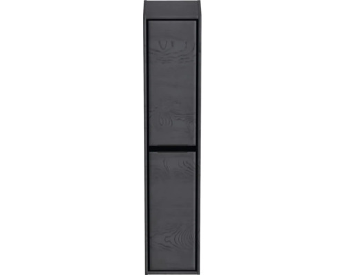 Armoire haute Sanox Loft lxhxp 40 x 170 x 35 cm droite couleur de façade black oak Armoire de salle de bain étroite avec deux portes aspect bois
