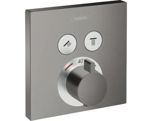 Douchette hansgrohe ShowerSelect angulaire 30 x 30 mm brushed black chrom 15763340 Hansgrohe Set de finition pour mitigeur thermostatique encastré avec fonction douche