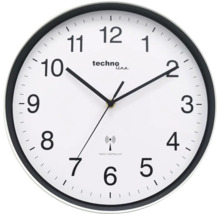 Horloge murale radio-pilotée avec aiguilles des heures, des minutes et des secondes