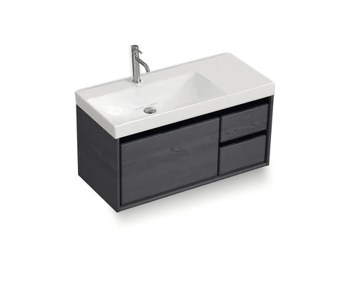 Waschtischunterschrank mit Waschbecken und zwei Schubladen