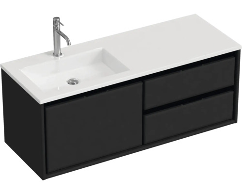 Waschtischunterschrank mit Waschbecken und zwei Schubladen