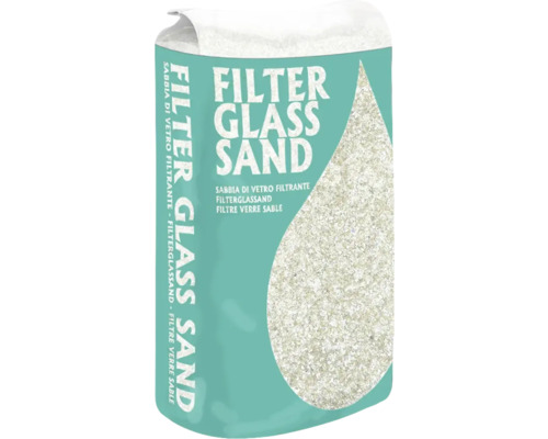 Verre de filtration sable pour filtre sable de verre 0,5 - 1,25 mm sac PE 20 kg