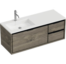 Waschtischunterschrank mit Waschbecken und zwei Schubladen