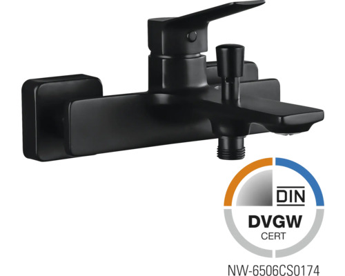 Mitigeur de baignoire Jungborn Gamma noir mat