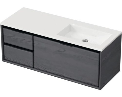 Meuble sous-lavabo avec deux tiroirs et lavabo intégré