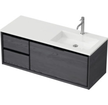 Waschtisch mit Unterschrank, zwei Schubladen, Armatur und rechteckigem Waschbecken