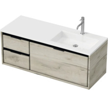 Waschtischunterschrank mit Waschbecken und zwei Schubladen