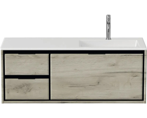 Waschtischunterschrank mit Waschbecken und Armatur