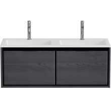 Waschtisch mit zwei Becken, Unterschrank und Armaturen