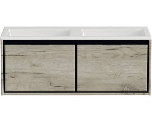 Waschtischunterschrank mit zwei Schubladen und Waschbecken