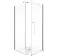 Duschtür mit Seitenwand SCHULTE Alexa Style 2.0 ExpressPlus 80 x 80 cm Profil aluminium Klarglas schmutzabweisende Glasbeschichtung Türanschlag links Türanschlag rechts