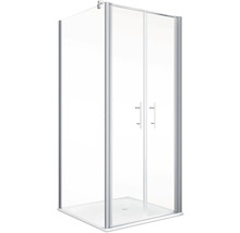 Duschtür mit Seitenwand SCHULTE Alexa Style 2.0 ExpressPlus 80 x 80 cm Profil aluminium Klarglas schmutzabweisende Glasbeschichtung Türanschlag rechts Türanschlag links