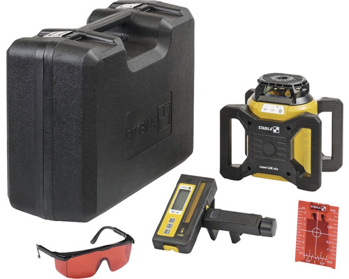 Stabila Rotationslaser Set mit Transportkoffer, Empfänger, Laserbrille und Zieltafel