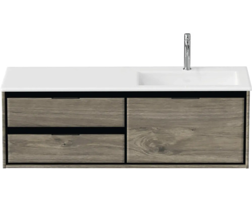 Badmöbel-Set Sanox Loft BxHxT 140,5 x 47 x 45,5 cm Frontfarbe espresso 2-teilig mit Waschtisch Mineralguss Becken rechts weiß matt Badmöbel-Set Sanox Loft BxHxT 140,5 x 47 x 45,5 cm Frontfarbe espresso 2-teilig mit Waschtisch Mineralguss Becken rechts weiß matt