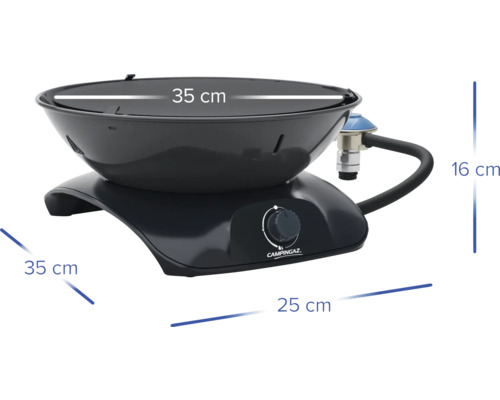Campingaz Kocher mit den Maßen 35 mal 35 mal 16 cm