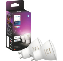 Ampoule réflecteur Philips hue White & Color Ambiance à intensité lumineuse variable blanc GU10 2x 5,7W 2x 350 lm 2 pces - Compatible avec SMART HOME by hornbach-thumb-4