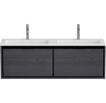 Doppelwaschtischunterschrank mit zwei Waschbecken und zwei Armaturen