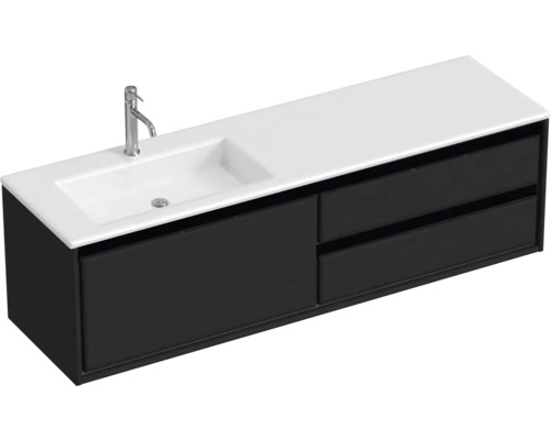 Waschtischunterschrank mit zwei Schubladen, Waschbecken und Armatur