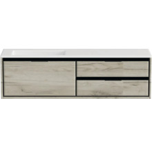 Waschtischunterschrank mit Waschbecken und drei Schubladen