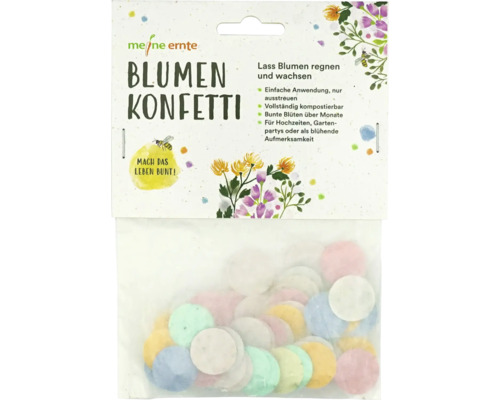 Meine Ernte Blumenkonfetti in der Verpackung.