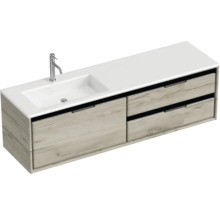 Waschtisch mit Holzoptik und zwei Schubladen