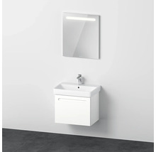 Meuble de salle de bains 3 pièces DURAVIT No.1 65 x 200 x 45 cm façade blanc avec vasque en céramique blanc avec lavabo sous-vasque miroir lumineux N10166018180000