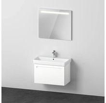 Meuble de salle de bains 3 pièces DURAVIT No.1 80 x 200 x 45 cm façade blanc avec vasque en céramique blanc avec lavabo sous-vasque miroir lumineux N10168018180000