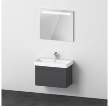 Meuble de salle de bains 3 pièces DURAVIT No.1 80 x 200 x 45 cm façade graphite avec vasque en céramique blanc avec lavabo sous-vasque miroir lumineux N10168049490000