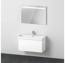 Ensemble de meubles salle de bains 3 pièces DURAVIT n°1 lxhxp 100 x 200 x 45 cm couleur de façade blanc avec vasque en céramique blanche, meuble sous vasque et miroir lumineux LED N10183018180000