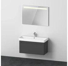 Badmöbel-Set DURAVIT No.1 BxHxT 100 x 200 x 45 cm Frontfarbe graphit mit Waschtisch weiß und Waschtischunterschrank Spiegel mit LED-Beleuchtung N10183049490000