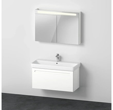 Badmöbel-Set DURAVIT No.1 BxHxT 100 x 200 x 45 cm Frontfarbe weiß mit Waschtisch weiß und Waschtischunterschrank Spiegelschrank mit LED-Beleuchtung N10184018180000