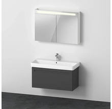 Badmöbel-Set DURAVIT No.1 BxHxT 100 x 200 x 45 cm Frontfarbe graphit mit Waschtisch weiß und Waschtischunterschrank Spiegelschrank mit LED-Beleuchtung N10184049490000
