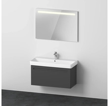 Badmöbel-Set DURAVIT No.1 BxHxT 100 x 200 x 45 cm Frontfarbe graphit mit Waschtisch weiß und Waschtischunterschrank Spiegel mit LED-Beleuchtung N10185049490000