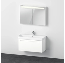 Badmöbel-Set DURAVIT No.1 BxHxT 100 x 200 x 45 cm Frontfarbe weiß mit Waschtisch weiß und Waschtischunterschrank Spiegelschrank mit LED-Beleuchtung N10186018180000