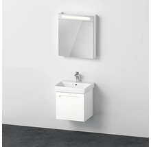 Meuble de salle de bains 3 pièces DURAVIT No.1 55 x 200 x 45 cm façade blanc avec vasque en céramique blanc avec lavabo sous-vasque armoire de toilette lumineuse N10153R18180000