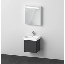 Meuble de salle de bains 3 pièces DURAVIT No.1 55 x 200 x 45 cm façade graphite avec vasque en céramique blanc avec lavabo sous-vasque armoire de toilette lumineuse N10153R49490000