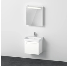 Meuble de salle de bains 3 pièces DURAVIT No.1 60 x 200 x 45 cm façade blanc avec vasque en céramique blanc avec lavabo sous-vasque armoire de toilette lumineuse N10155R18180000