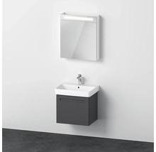 Meuble de salle de bains 3 pièces DURAVIT No.1 60 x 200 x 45 cm façade graphite avec vasque en céramique blanc avec lavabo sous-vasque armoire de toilette lumineuse N10155L49490000