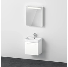Meuble de salle de bains 3 pièces DURAVIT No.1 60 x 200 x 45 cm façade blanc avec vasque en céramique blanc avec lavabo sous-vasque armoire de toilette lumineuse N10163L18180000