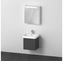Meuble de salle de bains 3 pièces DURAVIT No.1 60 x 200 x 45 cm façade graphite avec vasque en céramique blanc avec lavabo sous-vasque armoire de toilette lumineuse N10163L49490000