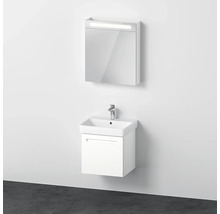 Meuble de salle de bains 3 pièces DURAVIT No.1 60 x 200 x 45 cm façade blanc avec vasque en céramique blanc avec lavabo sous-vasque armoire de toilette lumineuse N10163R18180000