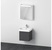 Meuble de salle de bains 3 pièces DURAVIT No.1 60 x 200 x 45 cm façade graphite avec vasque en céramique blanc avec lavabo sous-vasque armoire de toilette lumineuse N10163R49490000