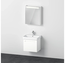 Meuble de salle de bains 3 pièces DURAVIT No.1 60 x 200 x 45 cm façade blanc avec vasque en céramique blanc avec lavabo sous-vasque armoire de toilette lumineuse N10165L18180000