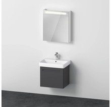 Meuble de salle de bains 3 pièces DURAVIT No.1 60 x 200 x 45 cm façade graphite avec vasque en céramique blanc avec lavabo sous-vasque armoire de toilette lumineuse N10165L49490000