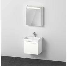 Meuble de salle de bains 3 pièces DURAVIT No.1 60 x 200 x 45 cm façade blanc avec vasque en céramique blanc avec lavabo sous-vasque armoire de toilette lumineuse N10165R18180000