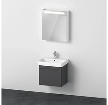 Meuble de salle de bains 3 pièces DURAVIT No.1 60 x 200 x 45 cm façade graphite avec vasque en céramique blanc avec lavabo sous-vasque armoire de toilette lumineuse N10165R49490000