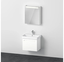 Meuble de salle de bains 3 pièces DURAVIT No.1 65 x 200 x 45 cm façade blanc avec vasque en céramique blanc avec lavabo sous-vasque armoire de toilette lumineuse N10167R18180000